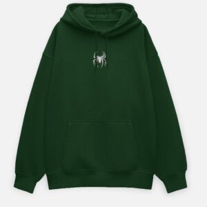 Weave Crawl Repeat Oversized Hoodie Bottle Green - front