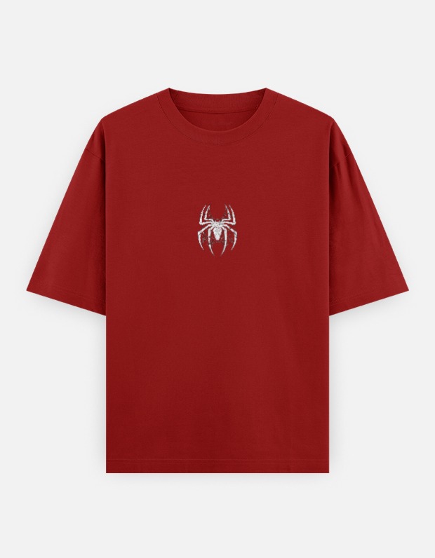 Weave Crawl Repeat Oversized Tee - Red